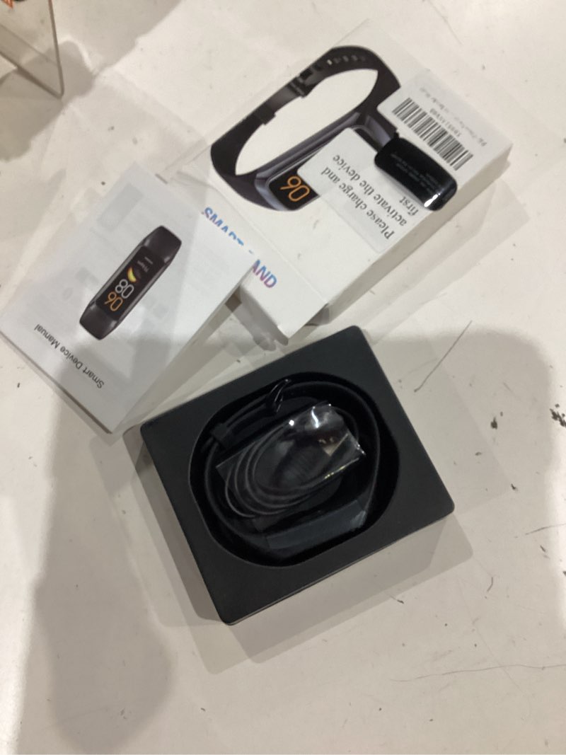 Condition photo showing As Is for fitness tracker activity tracker smart watch 1.10''amoled touch color screen,smart watch with 24/7 blood oxygen heart rate,sleep monitor,ip68 waterproof,step counter health for women men (black)