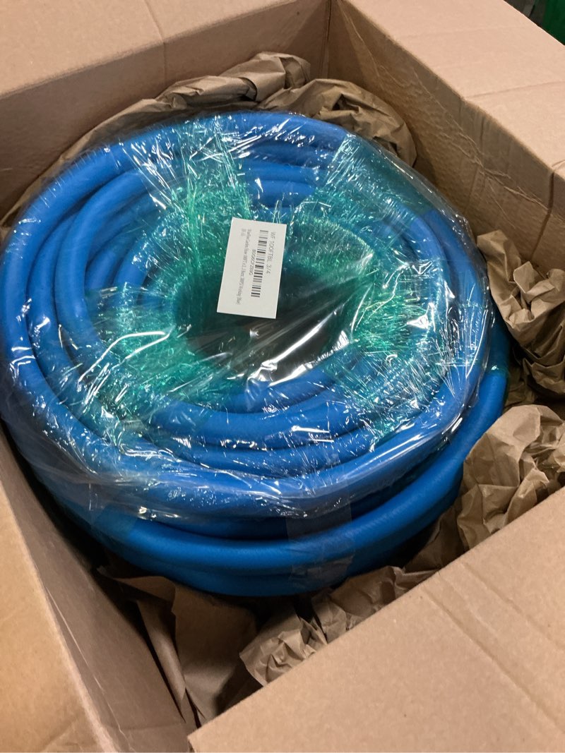 Condition photo showing Good Condition for wiseflow garden hose 100ft x 3/4", heavy duty rubber hose, water hose with five layered braiding, male female fittings, 1200psi burst, 300psi working for yard, car wash, pets (blue) 100ft 3/4 blue