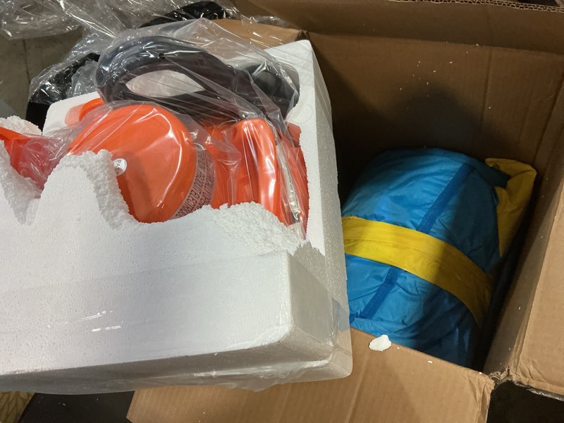 Condition photo showing New/Like New for Little Tikes Jump 'n Slide Inflatable Bouncer Includes Heavy Duty Blower With GFCI, Stakes, Repair Patches, And Storage Bag, for Kids Ages 3-8 Years Multi Regular