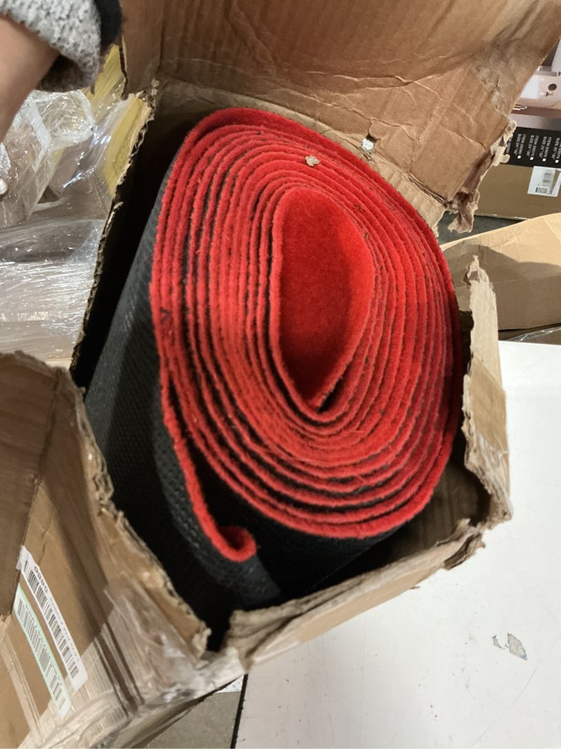 Condition photo showing Good Condition for 4ftx20ft red carpet runner, 450gsm extra thick non-slip tpr rubber, indoor/outdoor carpet for hollywood&oscars runway, weddings, proms, award ceremonies,home parties,easy to clean & reusable red 4x20 ft