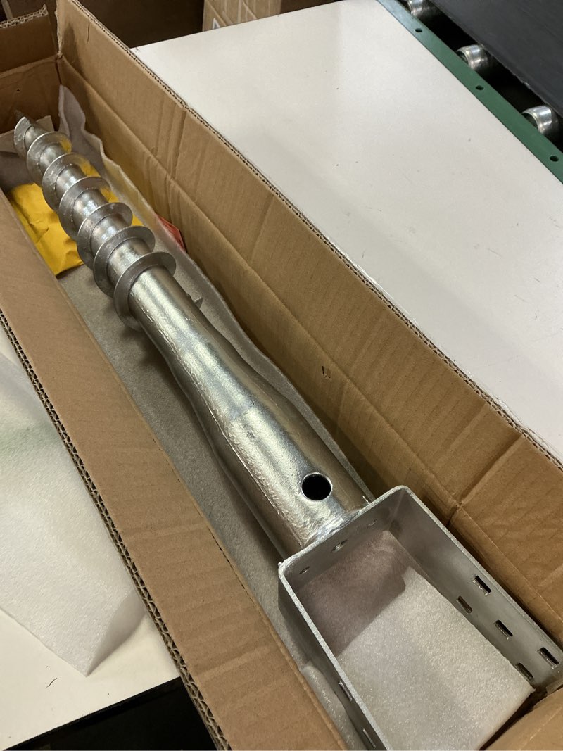 Condition photo showing New/Like New for united premium galvanized no dig ground anchor - u-model screw in post stake - 27" inch long, fits standard 4x4 (3.5" x 3.5" inch actual) great for mailbox posts (galvanized)
