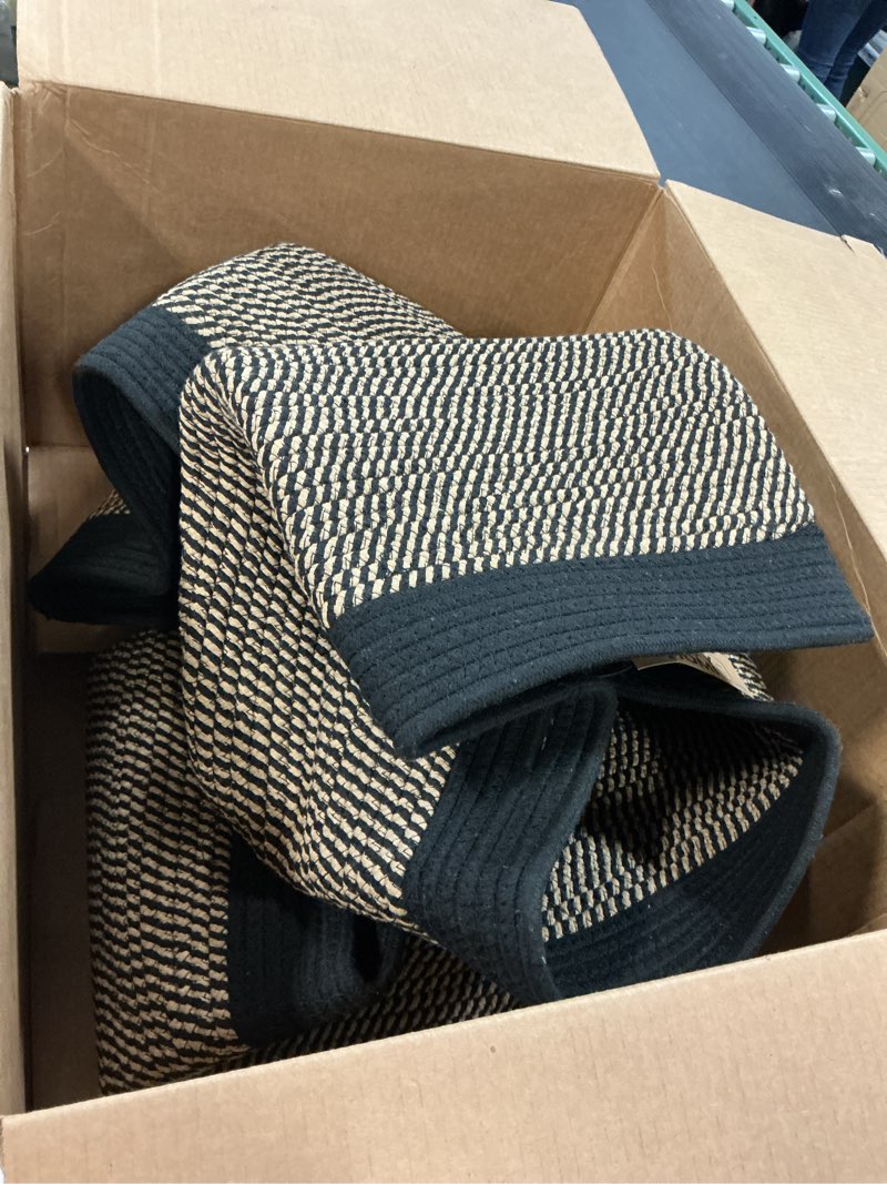 Condition photo showing Good Condition for COMFY-HOMI 3PACK Cotton Rope Square Basket with Handles for Shelves|Dog Toy Bin and Storage|Baby Gift|Shoe Organizer|New 13.5" x 11" x 9.5" for Living Room (Black/Jute) 13.5" x 11" x 9.5" black/jute