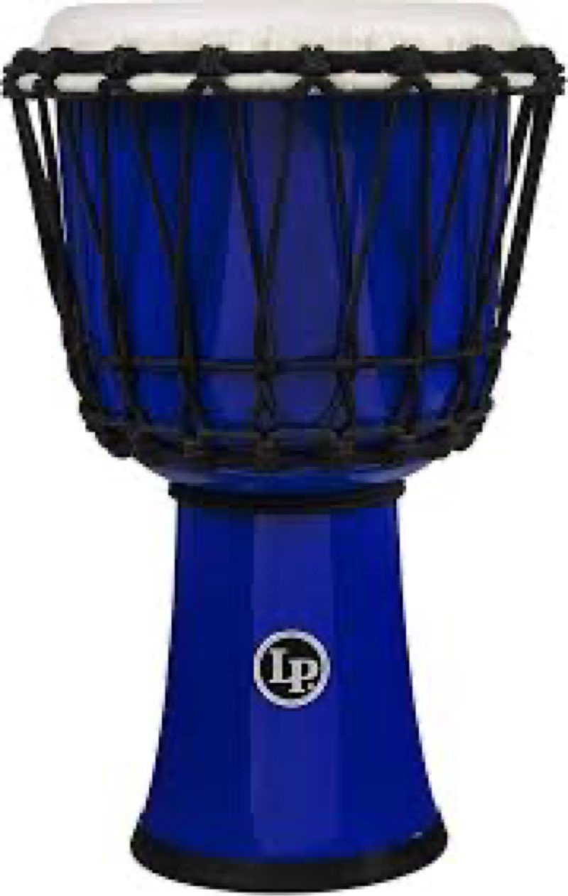 latin percussion world collection circle djembe (lp1607bl), blue, 7-inch