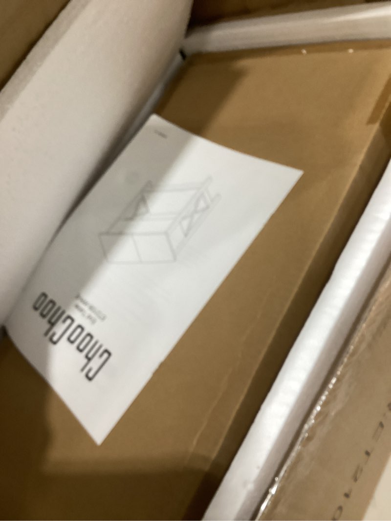 Condition photo showing New/Like New for ChooChoo End Table with Charging Station, Narrow Flip Top Side Table with USB Ports & Power Outlets for Small Spaces, Nightstand Sofa Table for Living Room, Bedroom, White and Brown, 2 Pack Soft White & Brown 2 Pack