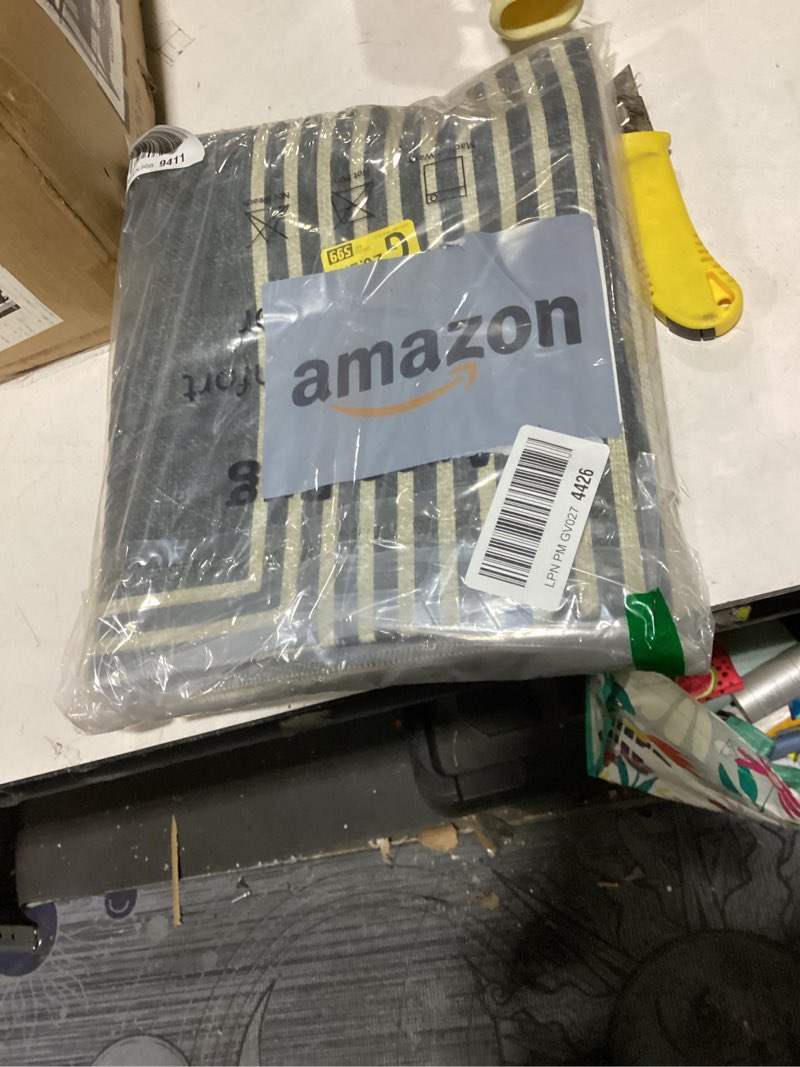 Condition photo showing As Is for office chair mat for hardwood floor&tile floor,36"x 48" heavy duty desk chair mat for hard floors,under desk rug for rolling computer chair,anti slip,low pile carpet floor-geo black 36"x 48" geo black