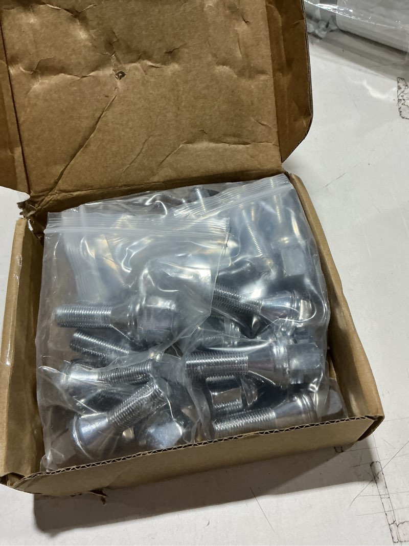 Condition photo showing Good Condition for gasupply 12x1.25 oem lug bolts, fit for 2015-2022 jeep renegade, 2018-2022 compass, 2014-2022 cherokee, 20pcs 28mm shank one-piece factory style chrome wheel lug bolt, 19mm hex stock stud, cone seat 20pcs silver