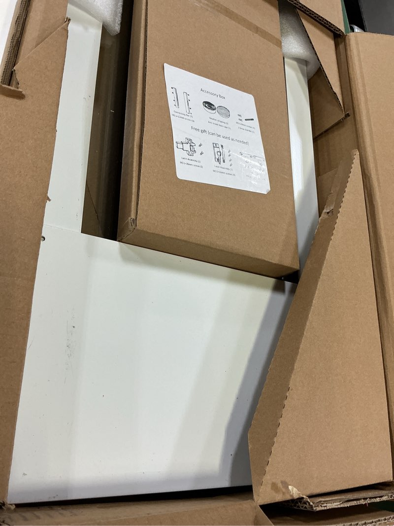 Condition photo showing Good Condition for doggy door for sliding glass door, adjustable height 75 4/5" to 80 3/10" sliding door dog door insert, suitable for small doggies up to 25 lbs, medium, white standard white medium