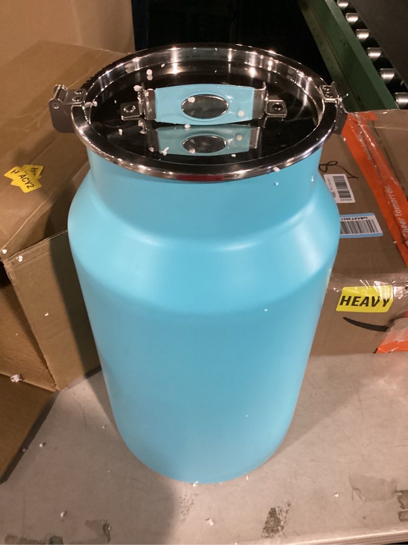 Condition photo showing Good Condition for Dog-Cat Food Storage Container 40 lb/38 Qt Large Pet Food Bin with Airtight Lid, 304 Stainless Steel Construction & Scoop Included, Durable Metal Dog Food Storage for Dogs & Cats, Blue