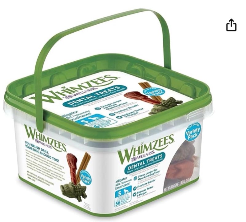 Whimzees Wellness Variety Pack Dog Dental Treats, Small Size, (56 Count) Variety Pack - Small (15-25 lbs) 56 count (Pack of 1)