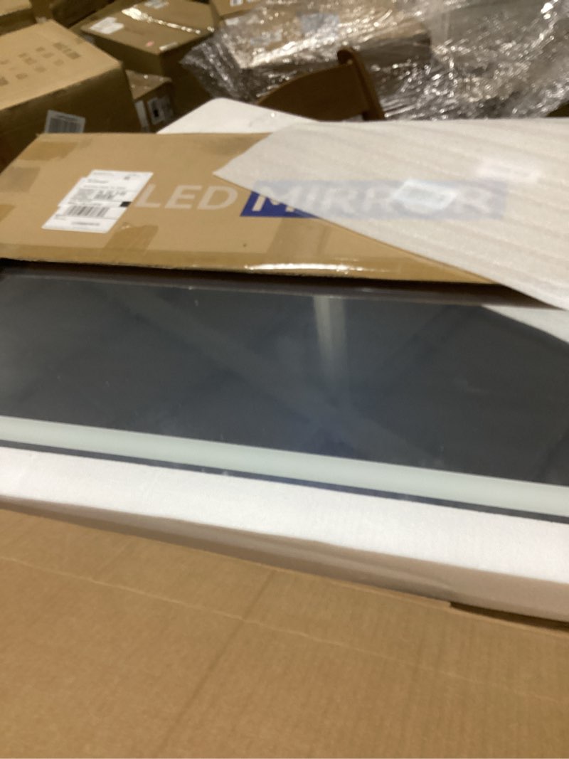 Condition photo showing As Is for led bathroom vanity mirror with light, 2pack 36"x24" led bathroom vanity mirror with light for wall, anti-fog, dimmable 3 colors, memory function, backlit and front lit, plug-in/hardwired