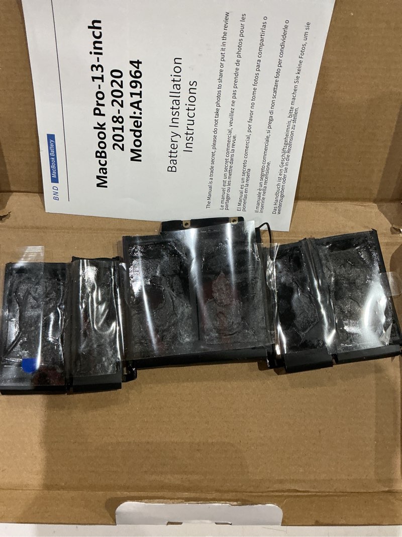 Condition photo showing As Is for a1964laptopbattery replacement, a1989battery for macbook pro 13" a1989 (mid 2018 2019) a2251(2020 release) emc 3214 3358 3348 mr9q2ll/a mr9r2ll/a mr9t2ll/a mr9u2ll/a mr9v2ll/a mv962ll/a mv9a2ll/a