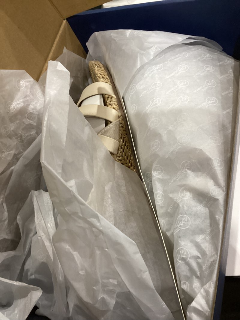 Condition photo showing New/Like New for WHITE MOUNTAIN Women's Ataps Wedge Sandal Eggshell/Smooth