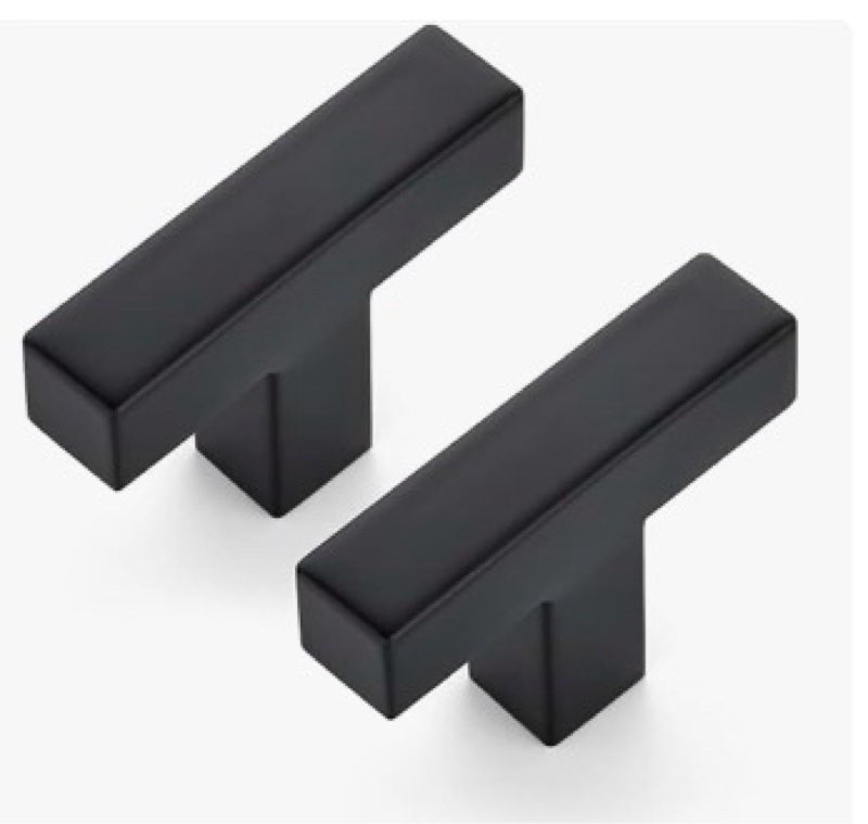 Ravinte 30 Pack Black Square Bar Drawer Handles with Matte Black Finish, Kitchen Cabinet Hardware