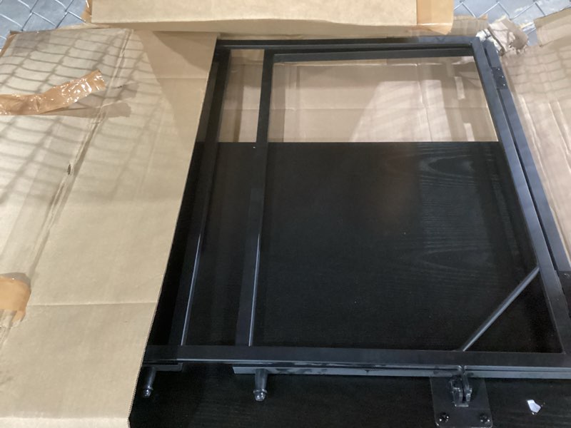 Condition photo showing As Is for Folding Desk 40 Inch - Small Foldable Desk for Small Space Minimalist, Space Saving Collapsible Compact Desk Portable Table for Craft, Writing, Study and Work (No Assembly Required) Black 40 x 20 Inch