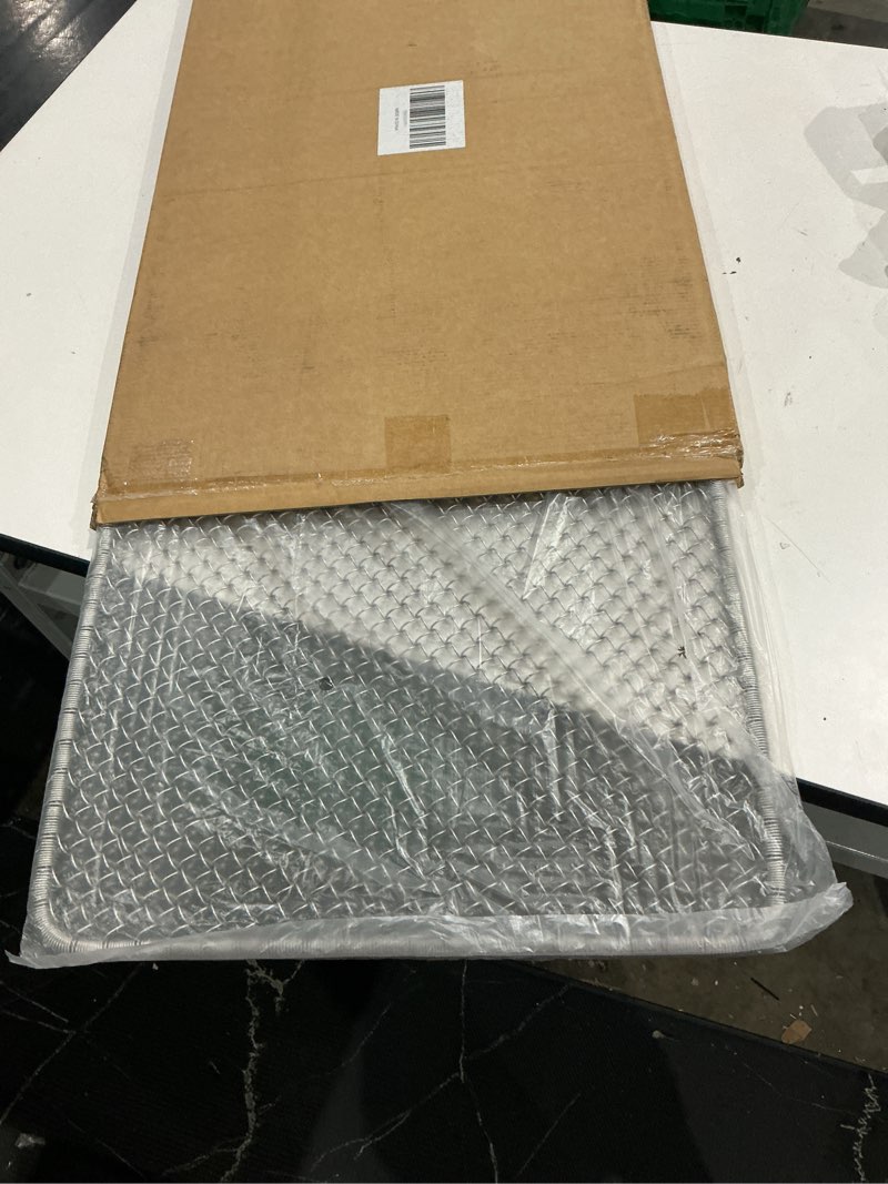 Condition photo showing Good Condition for metal outdoor entrance door mat, waterproof, odorless, easy to clean, all-weather outdoor heavy duty scraper door mats for the front door of the house?18.5x31inch