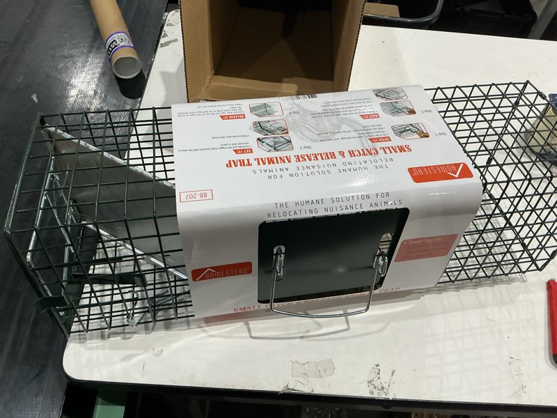 Condition photo showing New/Like New for homestead heavy duty live trap - professional style one-door live animal traps for rabbit, squirrel, possum, skunk, kitten, mink small 24 inch