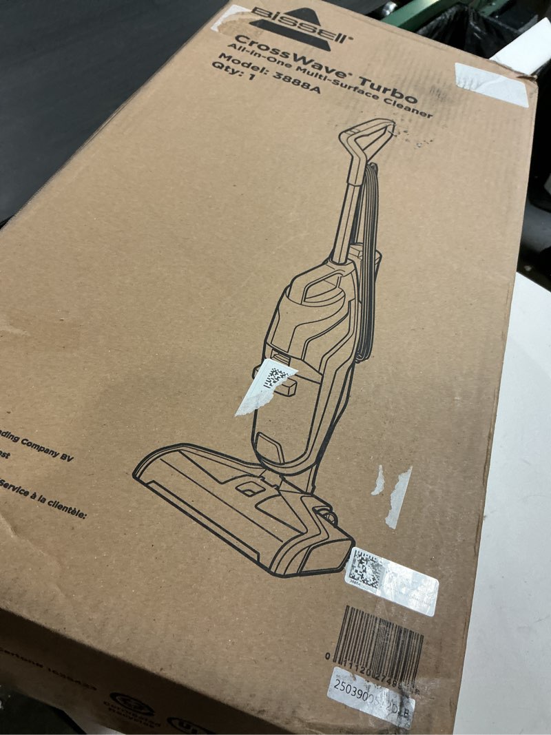 Condition photo showing As Is for BISSELL - CrossWave All-in-One Multi-Surface Wet Dry Upright Vacuum - Molded White, Titanium & Cha Cha Lime Green accent