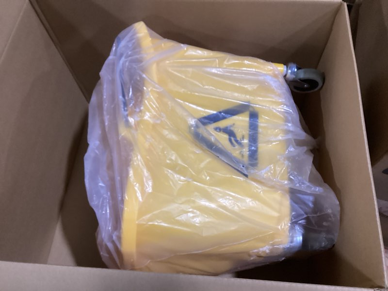 Condition photo showing Good Condition for Amazon Basics Rectangular Floor Cleaning Mop Bucket with Sturdy Down Press Wringer Combo, 35-Quart, Yellow