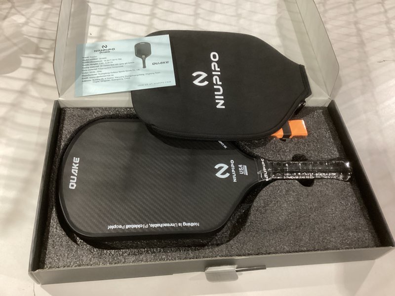 Condition photo showing As Is for ONE PADDLE ONLY niupipo Pickleball Paddle USAPA Approved Graphite Carbon Fiber Pickleball Rackets, Polypropylene Honeycomb Core, Cushion 4.72In Grip, Bag/Cover, Pickle Ball Paddle for Men Women Black & Blue