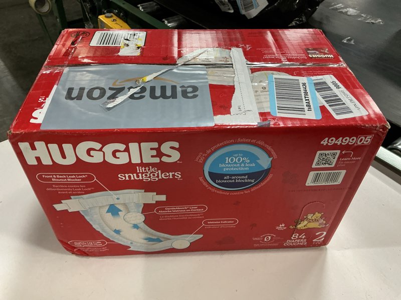 Condition photo showing New/Like New for Huggies Size 2 Diapers, Little Snugglers Baby Diapers, Size 2 (12-18 lbs), 84 Count, Packaging May Vary Size 2 84
