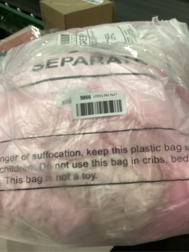 Condition photo showing As Is for 36 Pcs Sleepover Party Supplies for Girl Spa Slumber Birthday Favors Throw Blanket Pillow Eye Mask Headband Scrunchies (Solid Color,Pink) Pink 36