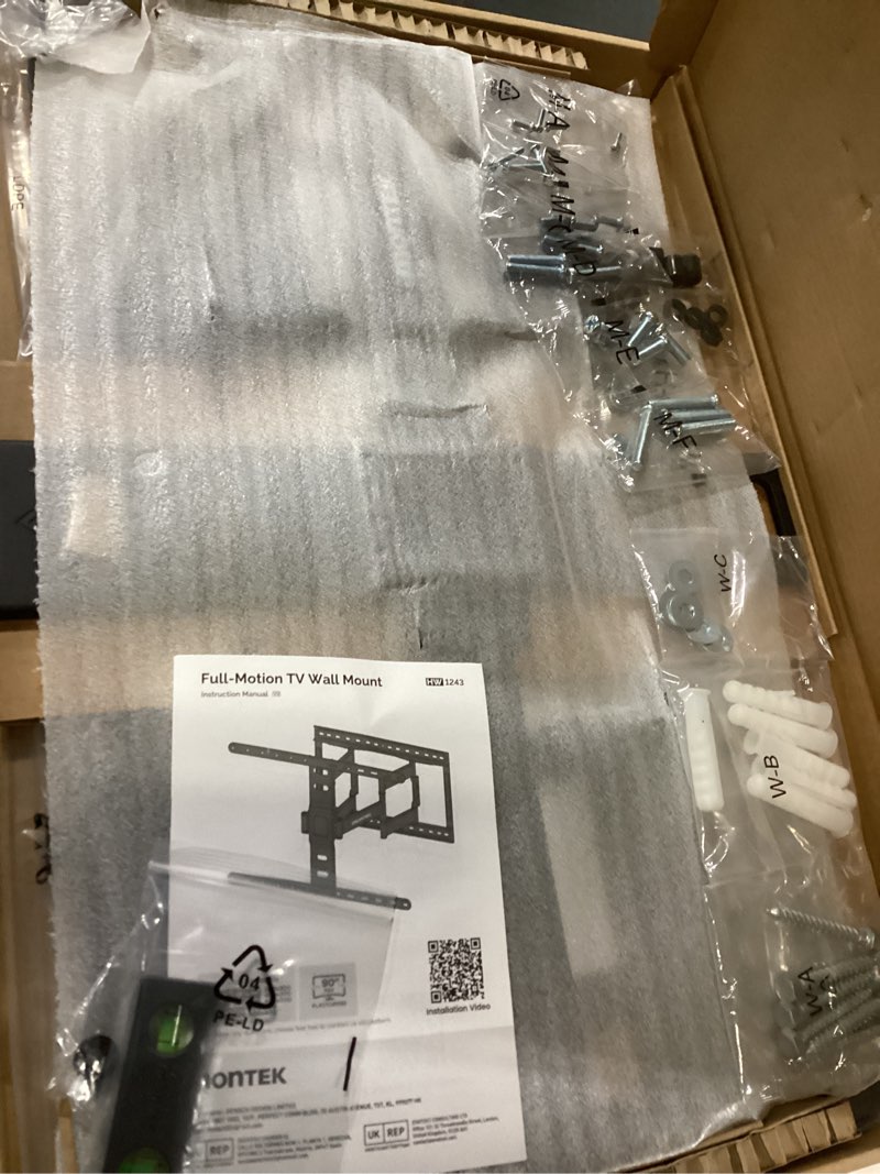 Condition photo showing New/Like New for monTEK Ultra Slim TV Wall Mount for 43-90 Inch TVs | 1.1" Thin Low Profile Full Motion Bracket | Dual Swivel Articulating Arms with Tilt | Max VESA 600x400mm | Holds 132lbs | Fits 16"/18" Studs