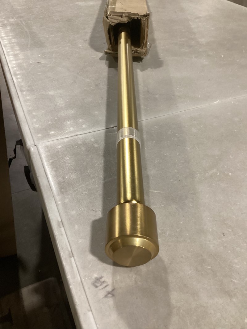 Condition photo showing Good Condition for Heavy Duty Curtain Rods, 1 1/8 Inch Diameter Single Curtain Rod 36-72Inch(3-6ft) Extendable Length with End Caps Adjustable Modern Brackets-Warm Gold Warm Gold 36-72"
