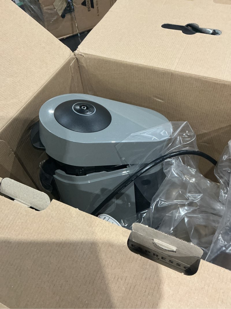 Condition photo showing As Is for de'longhi nespresso vertuo plus coffee and espresso maker by de'longhi, grey with aeroccino milk frother machine + frother gray