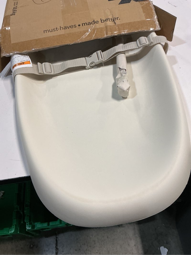 Condition photo showing New/Like New for skip hop baby changing pad nursery style wipe-clean contoured with cushioned foam, non-skid base, built-in safety belt & tuck-away toy bar fits standard changing tables, oat 16" oat