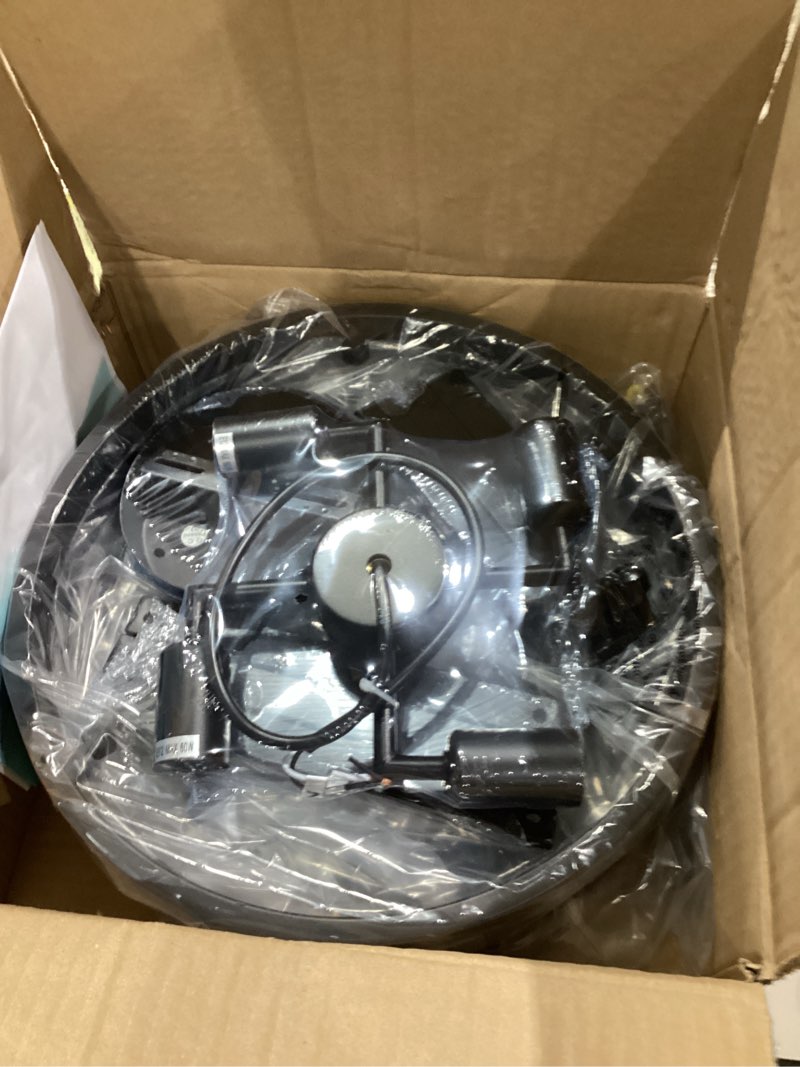 Condition photo showing Good Condition for UOFUS 2-Pack Semi Flush Mount Ceiling Light Fixture Farmhouse Matte Chandelier Ceiling Lamp for Entryway Foyer Dining Room Bedroom Kitchen Hallway ?Black Metal ? Black 2 Pack