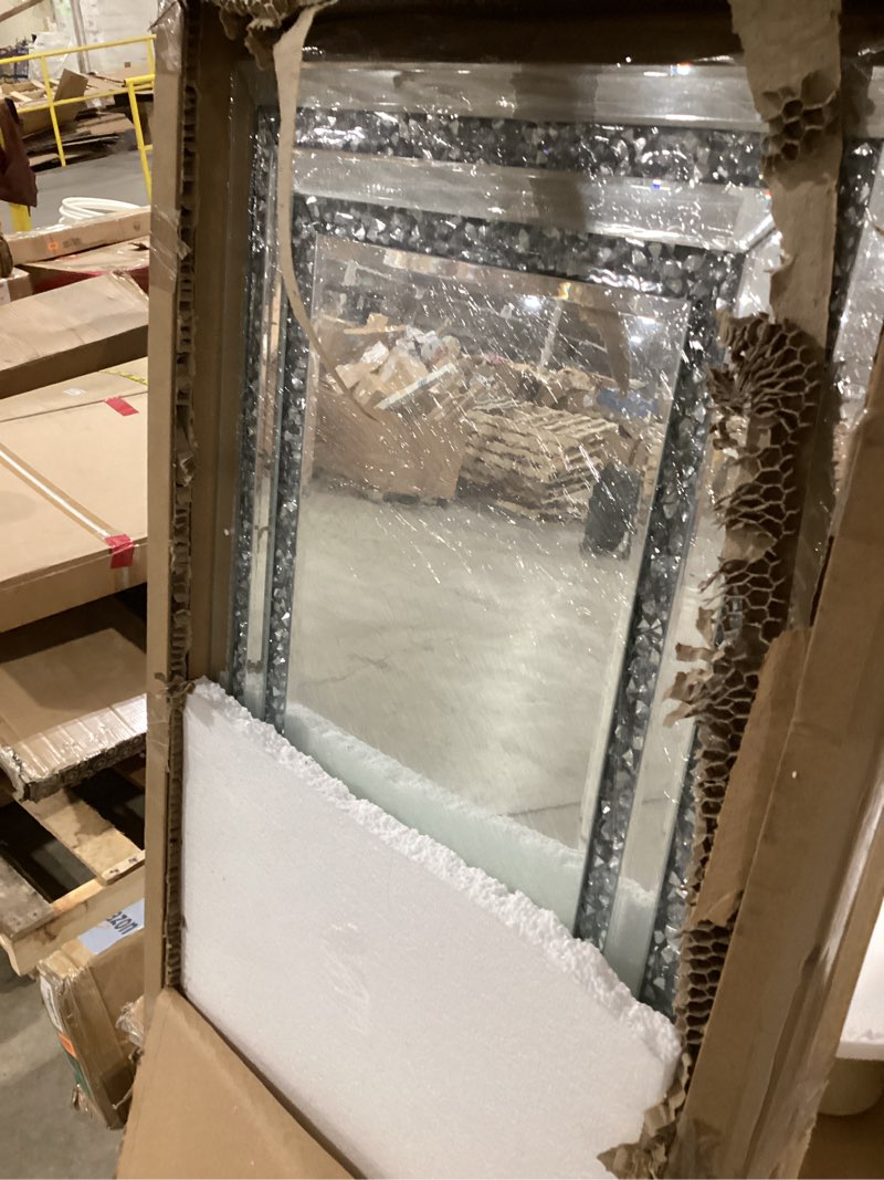 Condition photo showing Good Condition for KOHROS Crystal Full Body Floor Mirror - Full Length Mirror with Stand Big Dressing Mirror for Bedroom Living Room Leaning & Hanging 59" x 17.7" Silver 59"L x 17.7"W