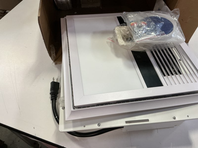 Condition photo showing As Is for 4 in 1 Bathroom Exhaust Fan with Heater and Light, 2800W Heater, 211CFM, 5-Color Mood Lighting, Low Noise, with Wall Control for Bathroom and Toilet