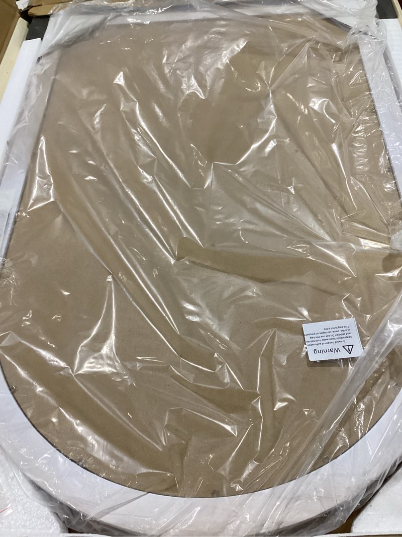 Arched Vanity Mirror for Wall, 30"x20" Boho Rustic Farmhouse Mirror with Beaded Wooden Frame, Decora