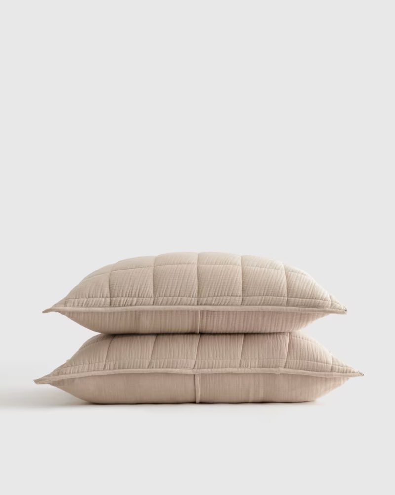 organic cotton gauze box quilt sham set dune king 