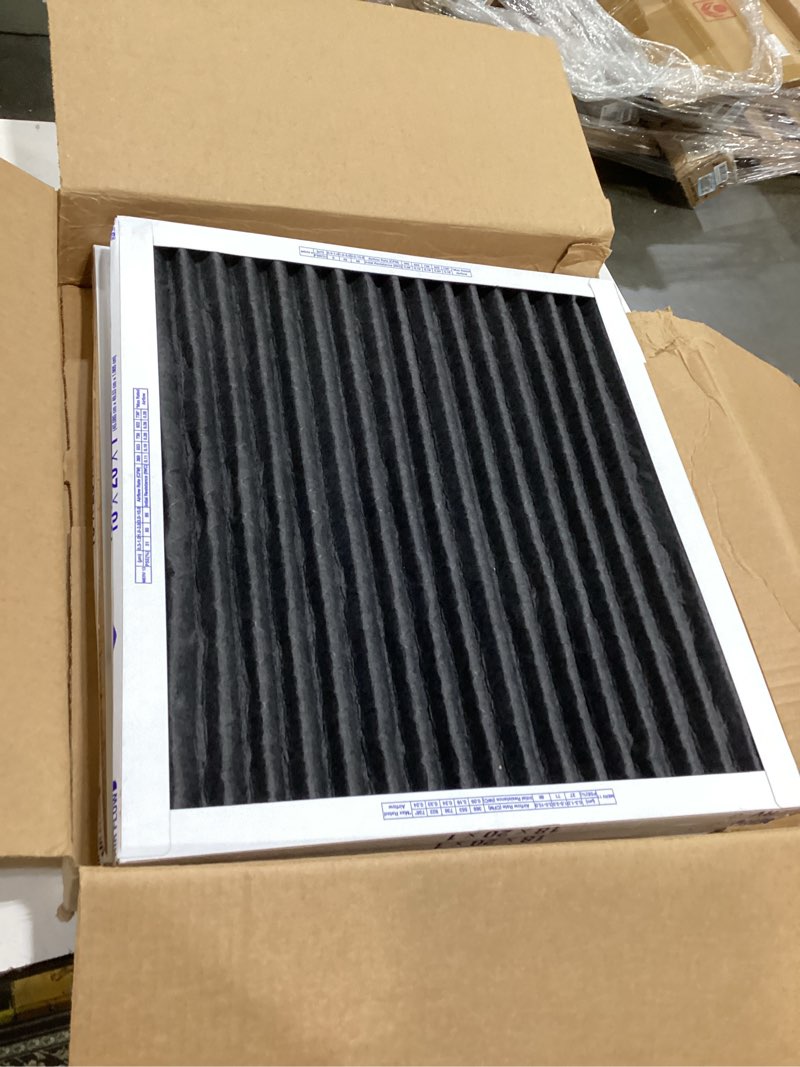 Condition photo showing Good Condition for clorox 18x20x1 air filter, merv 8 with carbon, reduces pet smells, cooking smells and more, pleated hvac ac furnace filter, 4-pack (actual size 17.75 x 19.75 x 0.75), made in usa merv 8 odor