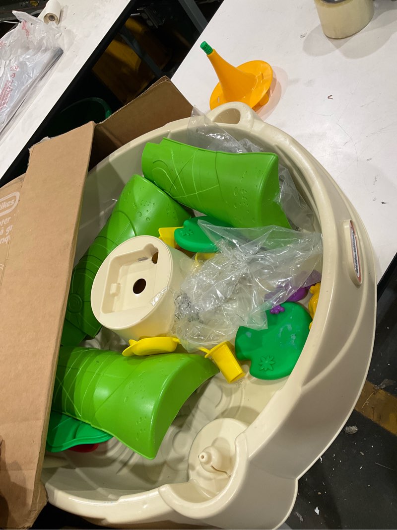 Condition photo showing As Is for little tikes frog pond water table, 24 months to 36 months