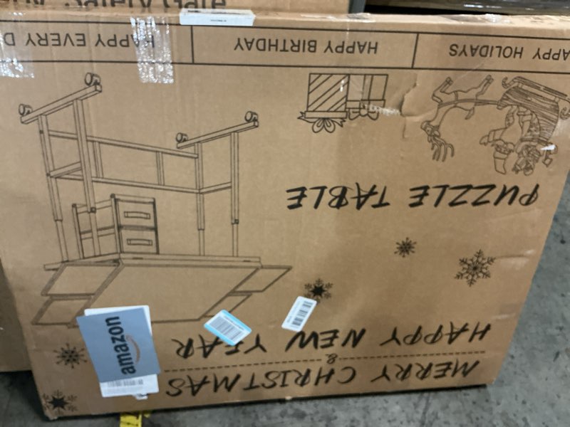 Condition photo showing Good Condition for Jigsaw Puzzle Table with Drawers × 6,1500pcs Adjustable Height and Five up Angles Puzzle Tables for Adults with Drawers,Cover,Wheels for Indoor Game in Winter(Green)