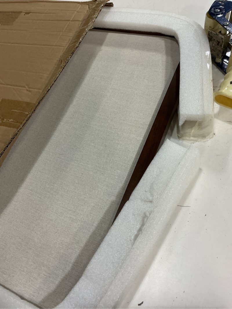 Condition photo showing Good Condition for vintage framed pin board linen display bulletin board large ornate fabric picture photo pinboard memo decorative prayer pinboard ornate for wall gift(rectangle,14''x24'',light brown) light brown 26.4" x 16.9" rectangle