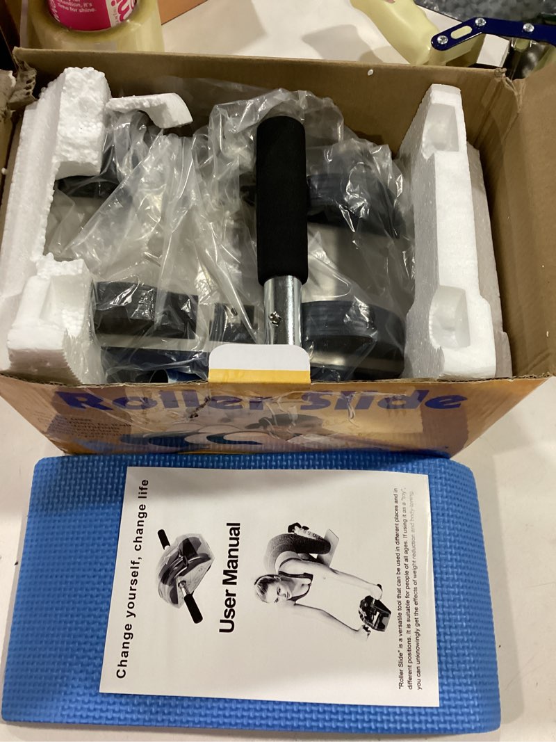 Condition photo showing Good Condition for Ab Roller for Abs Workout Abdominal Exercise Rollers, Abdominal Roller 4 Wheels Ergonomic Grip for Core Strength Training Exercise for Home and Gym Use