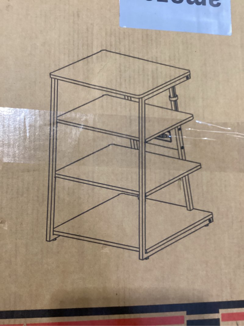 Condition photo showing New/Like New for Armocity 4-Tier AV Media Stand with Power Strips, Stereo Stand with LED Lights, Rack Audio Tower with Adjustable Shelves, Small Entertainment Center, 30'', Black Ebony Black Ebony 30\" (H)… Similar To Stock Photo