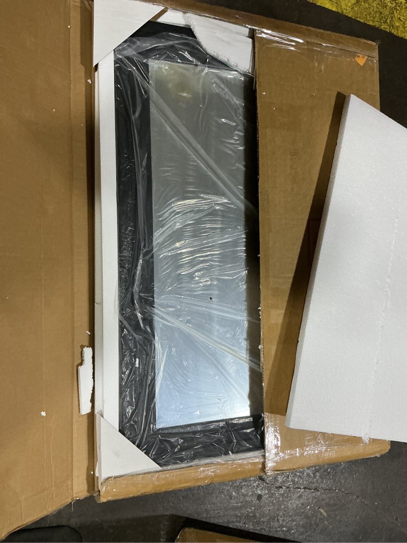 Condition photo showing Good Condition for wood framed mirrors for wall, black bathroom vanity mirror for over sink 24 x 36, vintage wall mirror for bathroom sink hallway entryway bedroom living room farmhouse boho style wooden black 36"l x 24"w