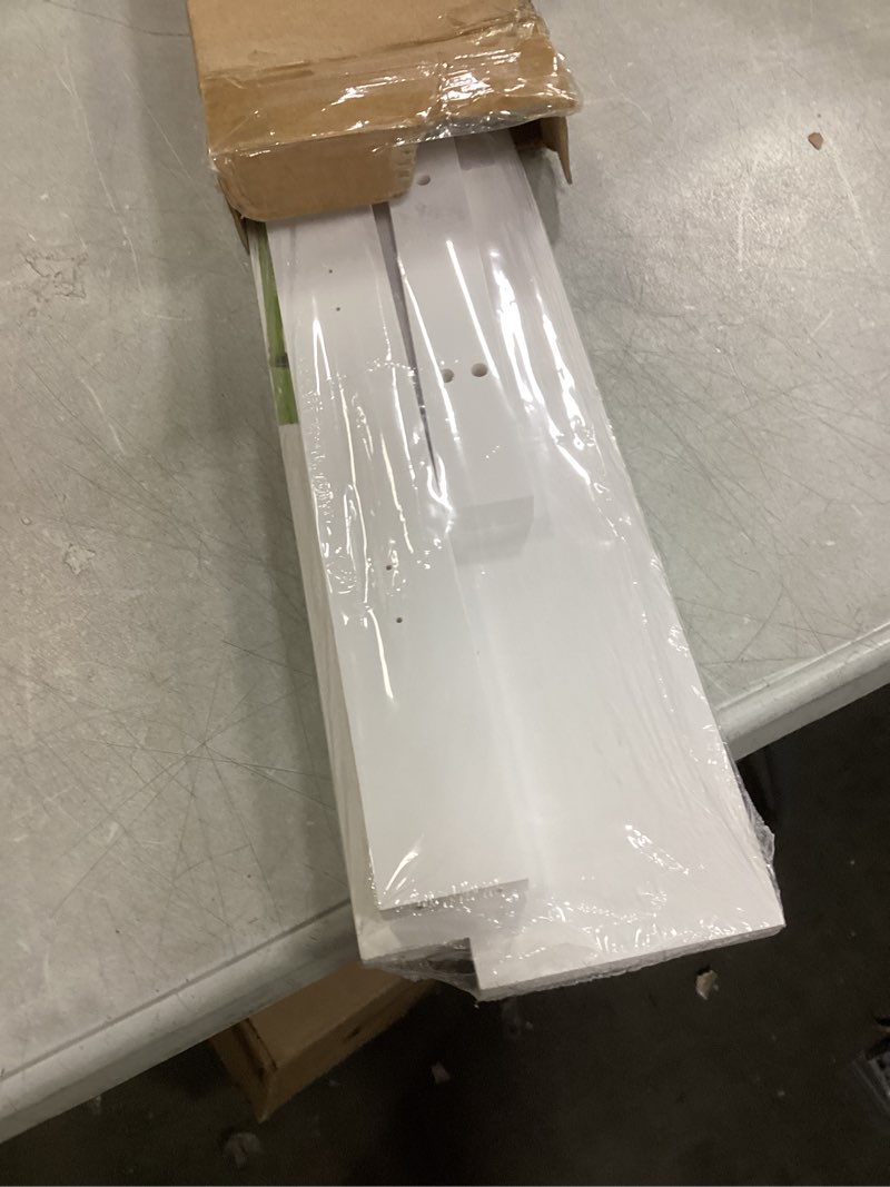 Condition photo showing New/Like New for BAMEOS Wall-Mounted Wood Shelf with 5 Dual Hooks for Bathroom, Living Room, Bedroom (White-with Shelf) White-28.9IN with shelf