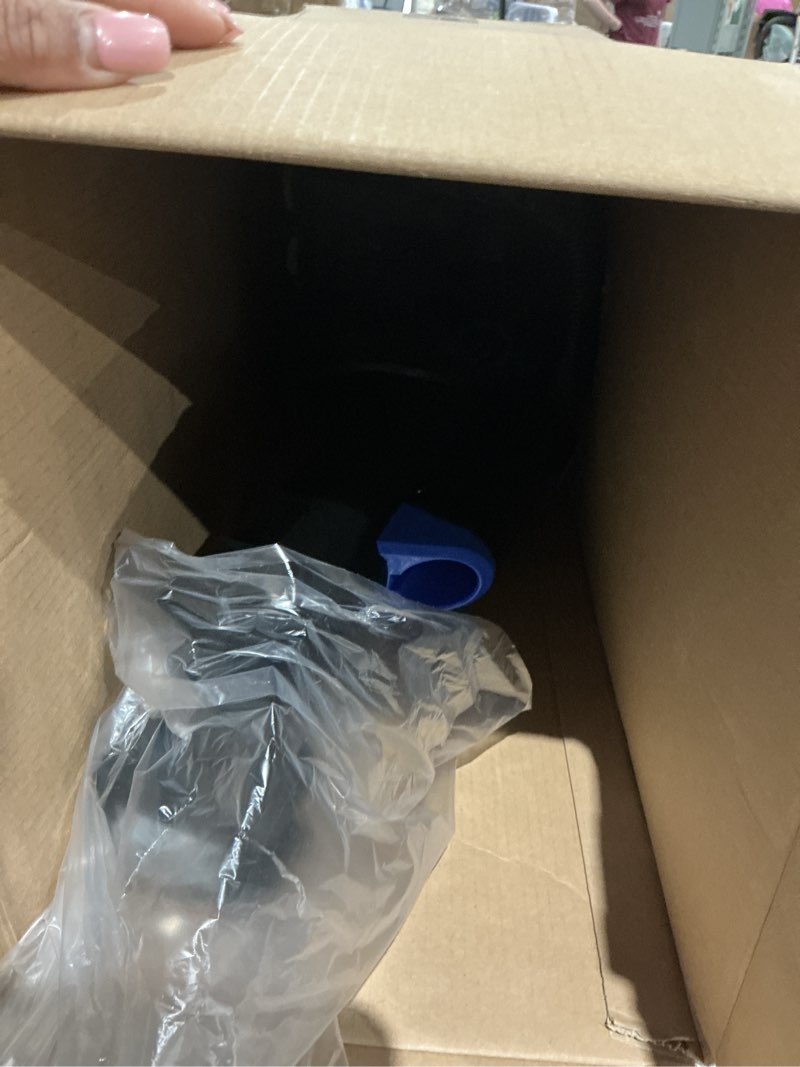 Condition photo showing As Is for bissell cleanview swivel vacuum with triple action brush roll, swivel steering, extension wand, easy-empty dirt tank, multi-cyclonic suction system blue