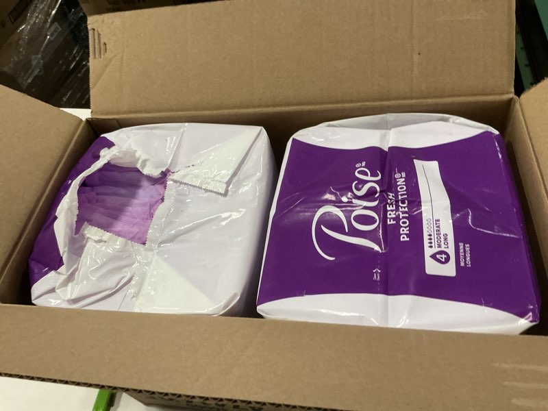 Condition photo showing Good Condition for Poise Incontinence & Postpartum Pads for Bladder Leaks, 4 Drop Moderate Absorbency, Long Length, 108 Count, Packaging May Vary Long 108