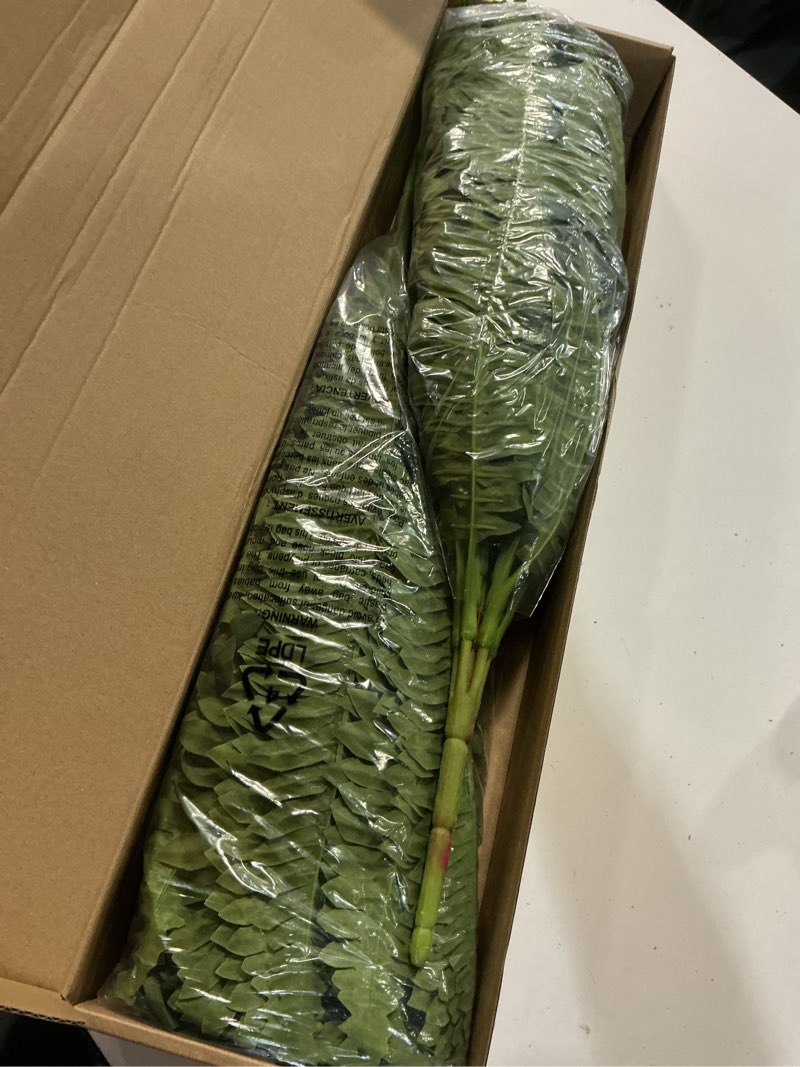Condition photo showing Good Condition for fake ferns, 35in large fake bush plants, 2 artificial boston ferns with 39 fronds for outdoor hanging planter garden porch entrance home decor 35in-2pcs