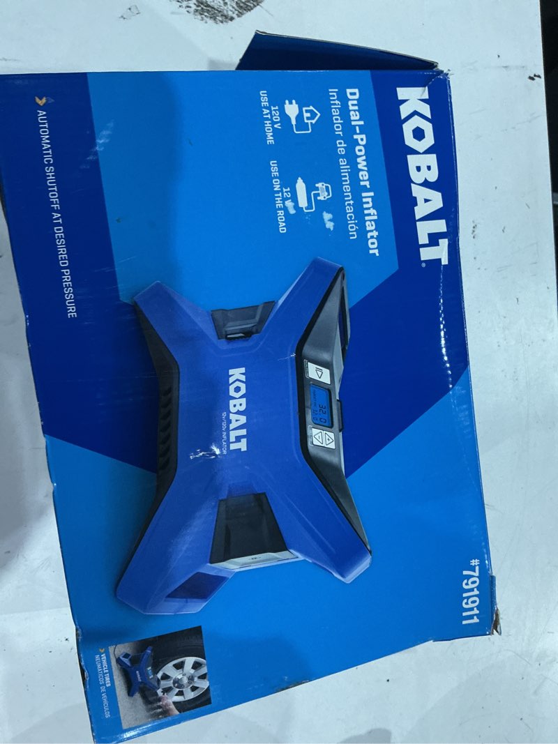 Condition photo showing As Is for kobalt air inflator (power source: car/electric )
