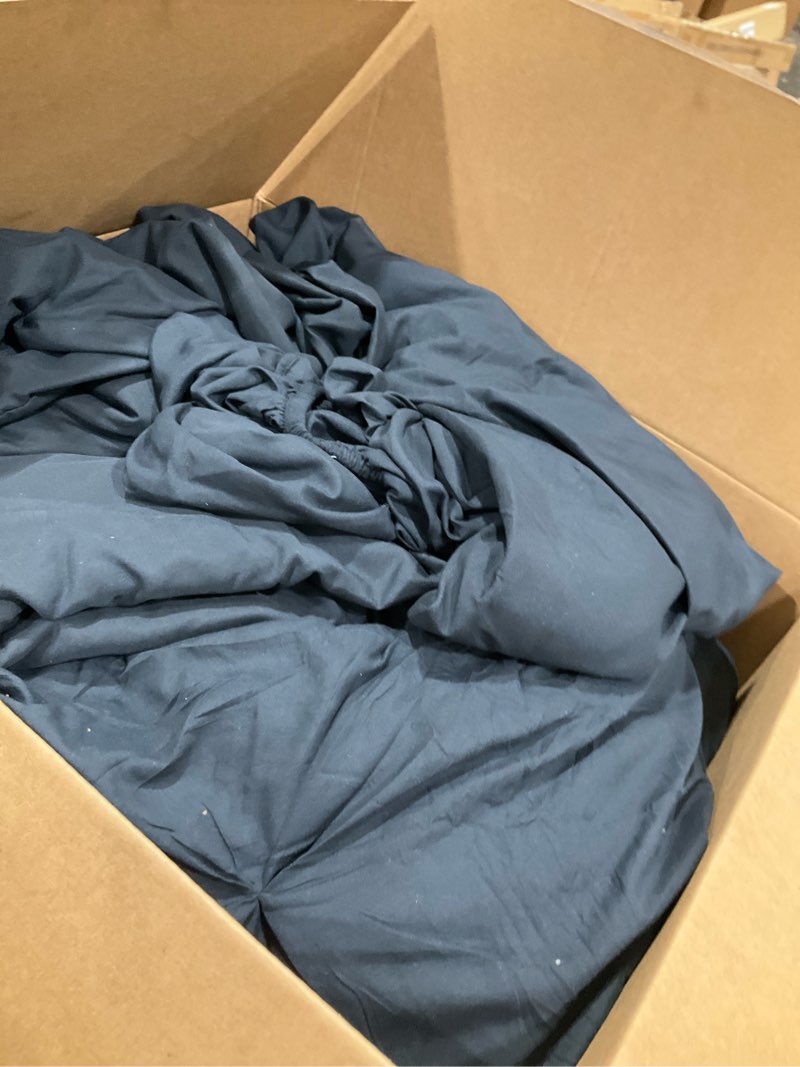 Condition photo showing item condition for Bedsure Oversized King Comforter Set Black - Bed in a Bag Bedding Set 7 Pieces, GentleSoft™ Pintuck Bed Set Gift for Family, Pinch Pleat Black Comforter with Sheets, Pillowcases & Shams Oversized King 04 - Black