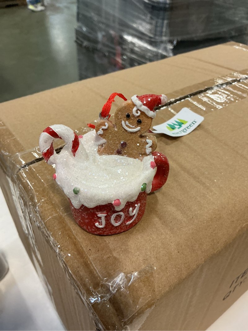 Condition photo showing New/Like New for 3OTR217  2.5” Resin Mug with Gingerbread Ornament