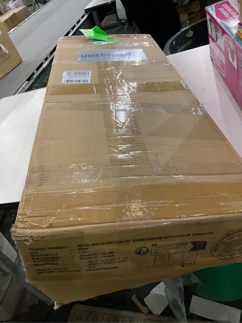 METAL MULTIFUNCTION DIP STAND STATION WITH PUSH UP HANDLE RED BMEV