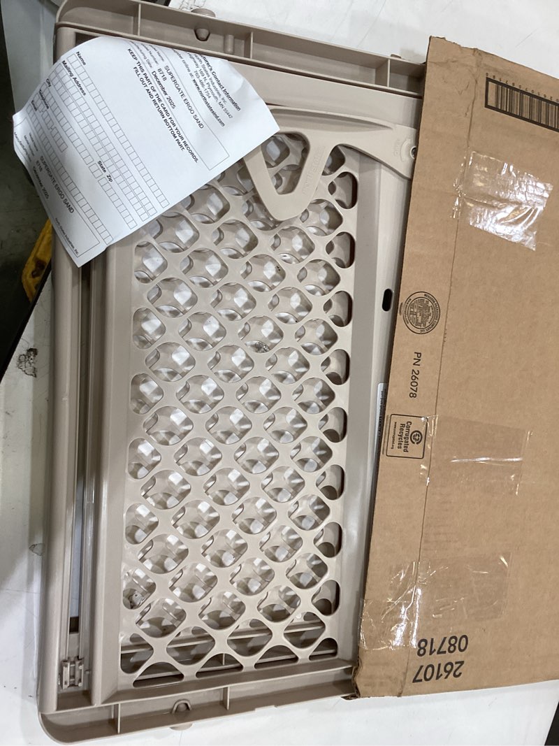 Condition photo showing Good Condition for toddleroo by north states - supergate ergo baby gate: plastic baby gate for stairs & doorways - adjustable indoor safety gate - made in usa - 26 to 42 inches wide - 26 inches tall - sand